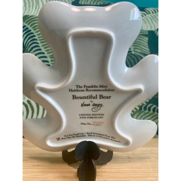 Vintage Bountiful Bear Halloween Teddy Bear Franklin Mint Collector's Plate - Picture 3 of 7